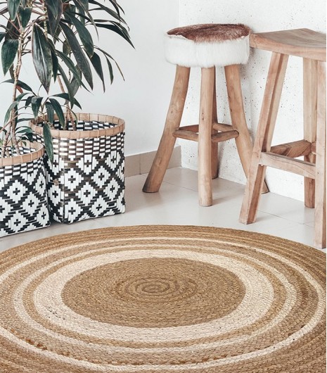 JUTE ALHAMBRA NATURAL BORDER ROUND